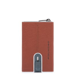 Piquadro Black Square Porte-cartes en cuir Marron