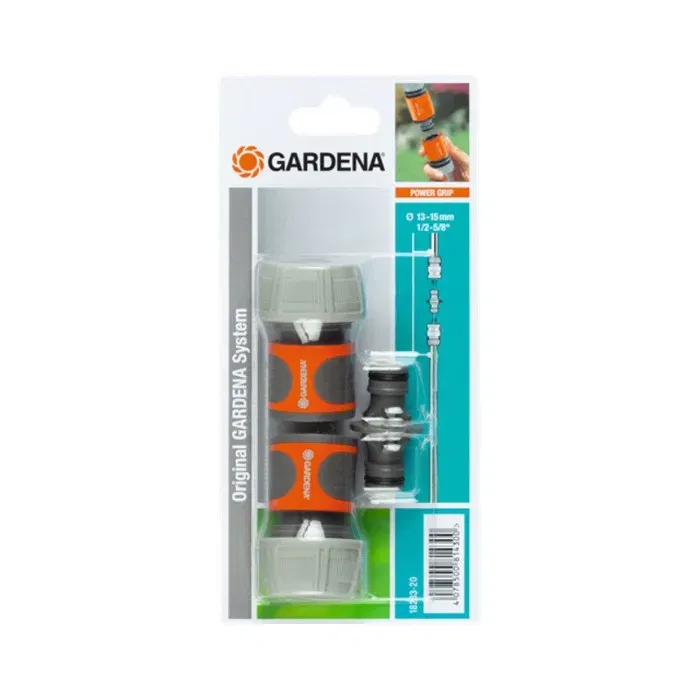GARDENA Kit d'arrosage pour tuyau ø19mm - 2 raccords rapides avec technologie Power Grip - Connecteur adapté système GARDENA - Garantie 5 ans