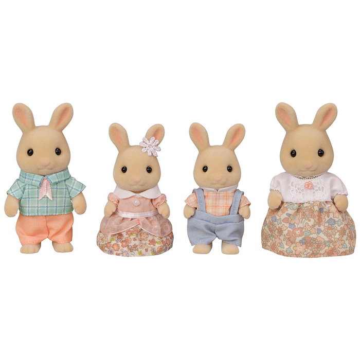 Sylvanian Families La famille Lapin Crème - 4 figurines articulées