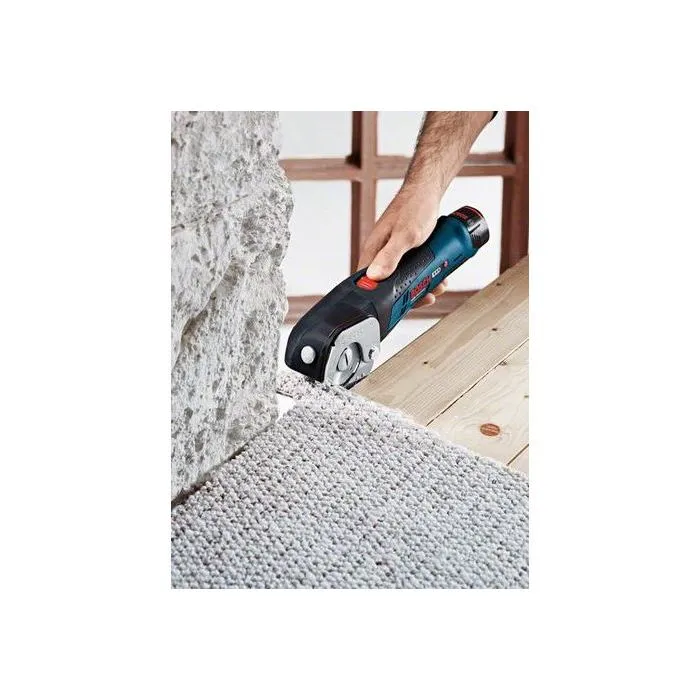Bosch Professional Cisaille universelle sans fil 12V GUSV-300 - Outil de coupe polyvalent pour PVC, tapis, carton, cuir, tissus (jusqu'à 11 mm d'épaisseur)