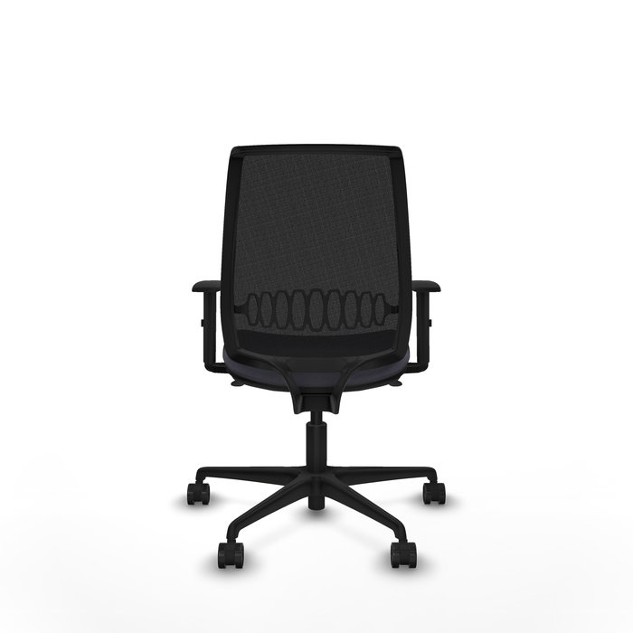 Chaise Alares Synchro 5 positions tissu Gris foncé Maille Noir Base en nylon noir Accoudoir 1D Sans appui-tête Roulettes 65mm nylon