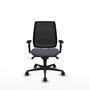 Chaise Alares Synchro 5 positions tissu Gris foncé Maille Noir Base en nylon noir Accoudoir 1D Sans appui-tête Roulettes 65mm nylon