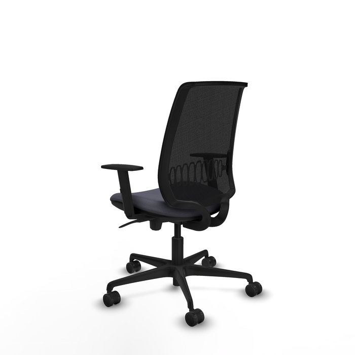 Chaise Alares Synchro 5 positions tissu Gris foncé Maille Noir Base en nylon noir Accoudoir 1D Sans appui-tête Roulettes 65mm nylon