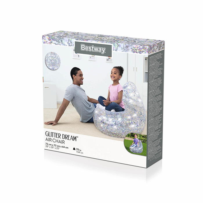 Bestway 75105 Fauteuil Gonflable Paillettes 72x72x64 cm +3 Ans Intérieur et Jardin Bestway 75105 Fauteuil Gonflable Paillettes 72x72x64 cm +3 Ans Intérieur et Jardin