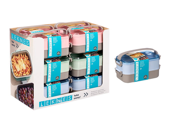 Leknes Gamelle double étage avec anse TPR 1,6L Leknes Gamelle double étage avec anse TPR 1,6L