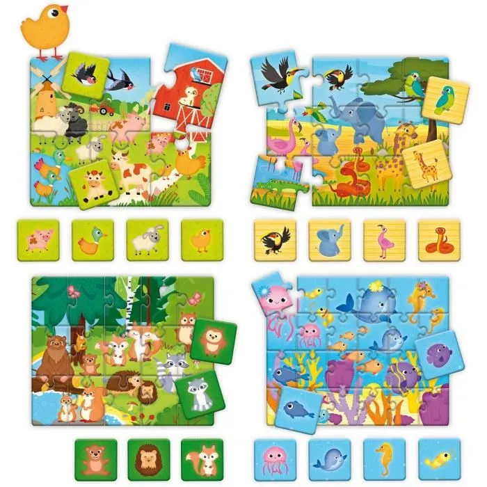 Lisciani Giochi - Jeu d'Association Educatif CAROTINA BABY Les Animaux et Leur Environnement pour Enfants 3-6 Ans