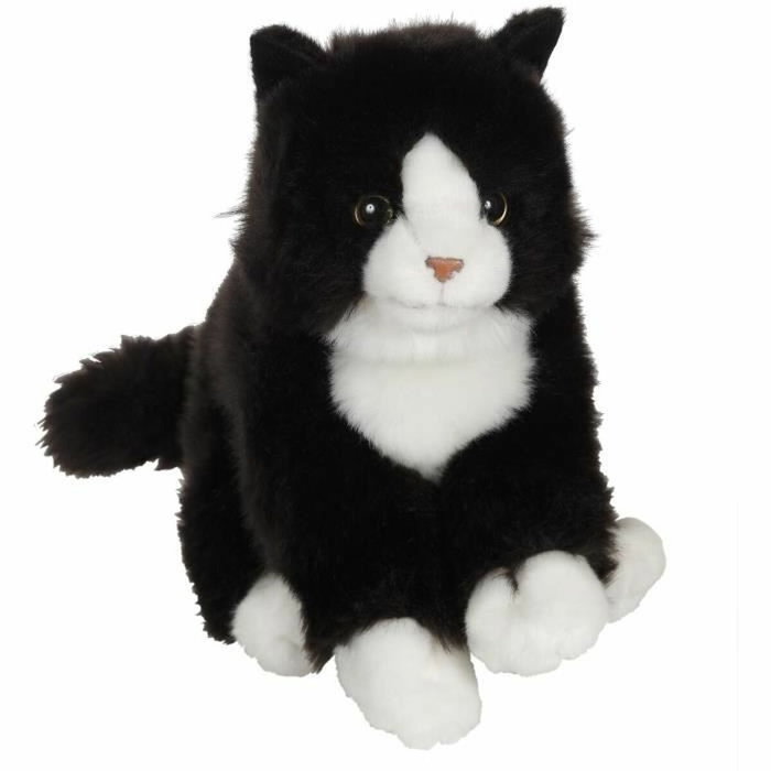Gipsy Toys Chat Mimiz Peluche Noir et Blanc 28 cm