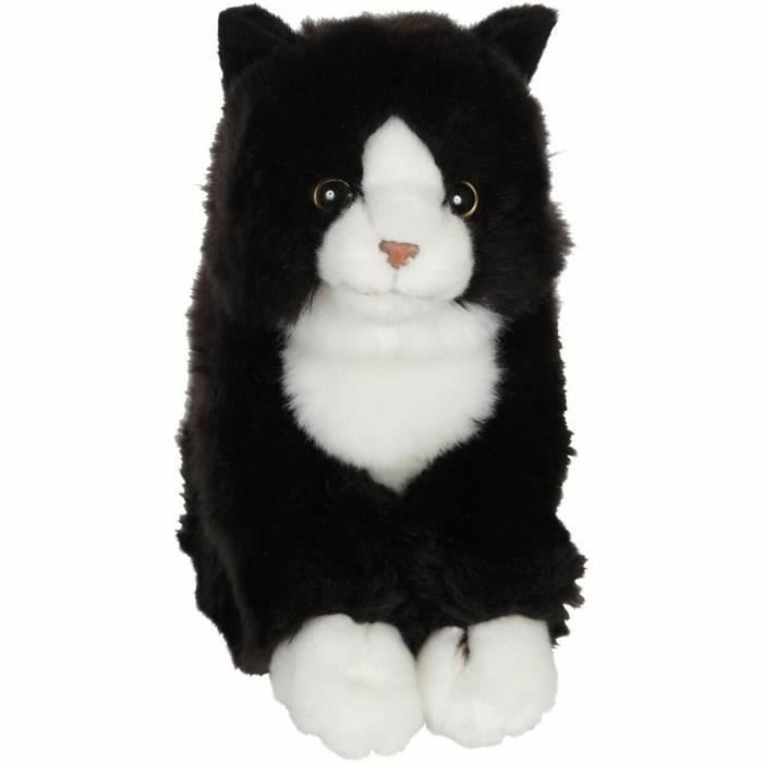 Gipsy Toys Chat Mimiz Peluche Noir et Blanc 28 cm