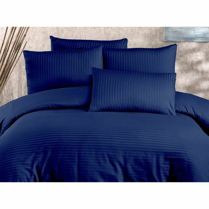 BigBuy Home Parure de couette Bleu King Size 3 pièces