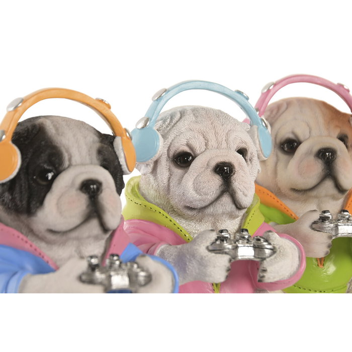 Home ESPRIT Figurine Décorative Chien Multicouleur (3 Unités)