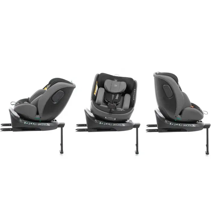 Babyauto Core Siège Auto I-Size Groupe 0/1/2/3 40-150 cm Pivotant 360° Inclinable avec Réducteur et Isofix - Anthracite
