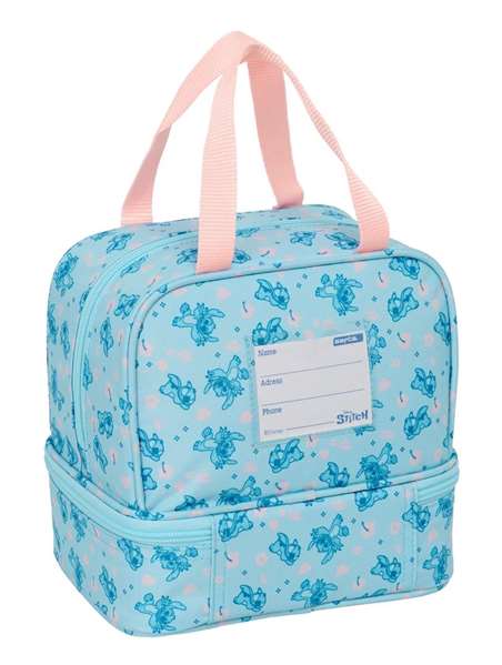 Safta Boîte à repas Stitch Ohana pour enfants, portemanger, sac isotherme, 20 x 20 x 15 cm