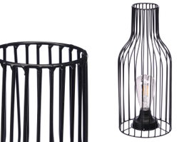 GIFTDECOR Lampara Forja con Bombilla Forma Botella Negro