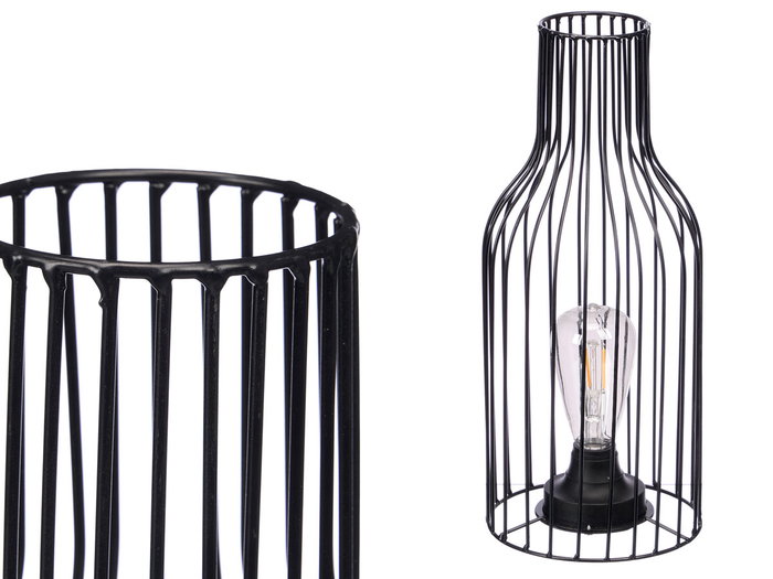 Giftdecor Lampe forge avec ampoule forme bouteille fer noir 16x38x16 cm (Set de 6) Giftdecor Lampe forge avec ampoule forme bouteille fer noir 16x38x16 cm (Set de 6)