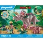Playmobil 71821 - Set de Figurines Dinosaures : Tricératops avec Bébé, Explorateur, Stygimoloch et Accessoires, 29 Pièces, Jeu de Construction à Partir de 4 Ans