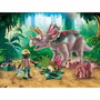 Playmobil Tricératops avec bébé et explorateur, Dinos, 29 pièces