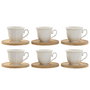 Ensemble de tasses à café Home ESPRIT Blanc Bambou Porcelaine 90 ml