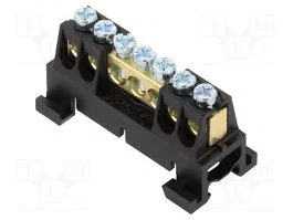 SEZ DK Barrette de jonction d'alimentation noire pour rail DIN 7/C