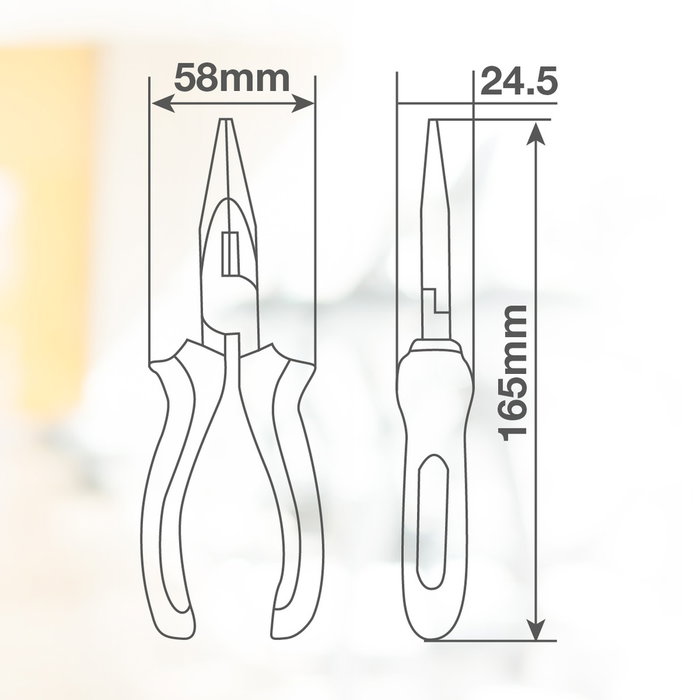 Hantums Pince à bec semi-rond 160mm