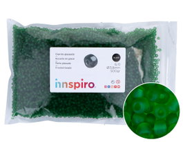 Innspiro Rocaille de verre rond glacé vert 3,8 mm 500g