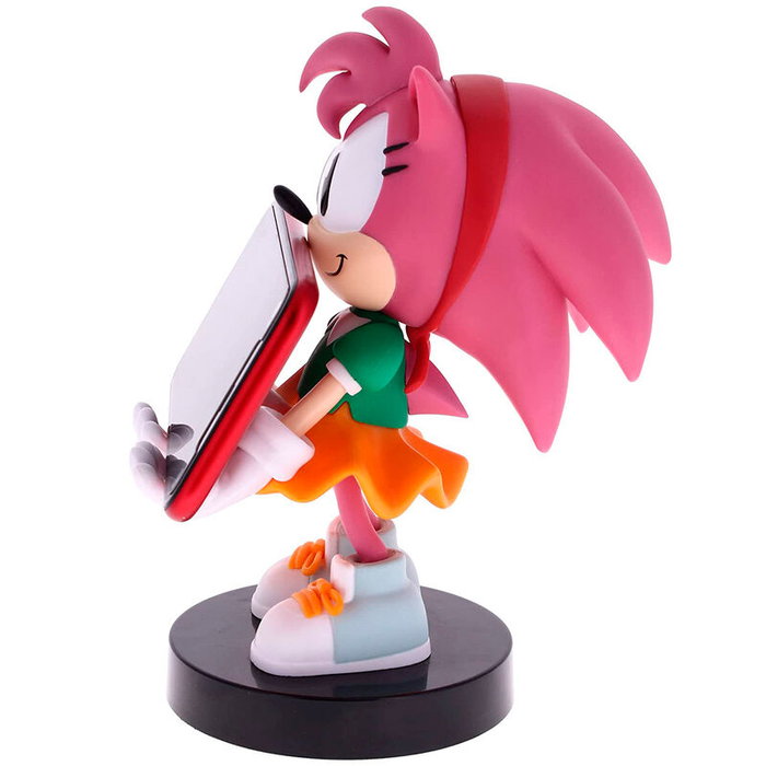 EXQUISITE GAMING Support de charge Cable Guy figurine Amy Rose Sonic 20cm - Compatible PlayStation 5 DualSense, Xbox Series, iPhone