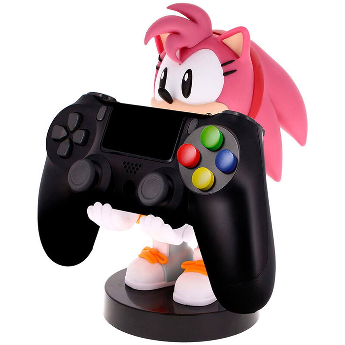 EXQUISITE GAMING Support de charge Cable Guy figurine Amy Rose Sonic 20cm - Compatible PlayStation 5 DualSense, Xbox Series, iPhone