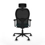 Piqueras y Crespo Chaise de Bureau avec Appui-tête Jorquera 3D036N2 Turquoise