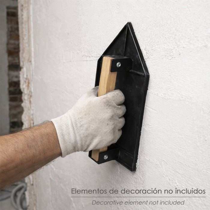 WOLFPACK LINEA PROFESIONAL Talocha Plastico Punta Mango Madera 27x18 cm Negro Con Alveolos