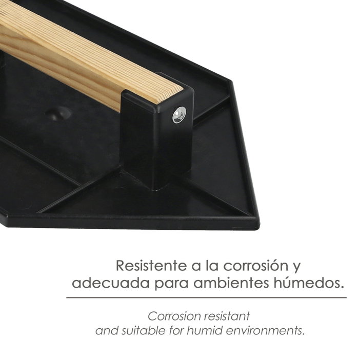 WOLFPACK LINEA PROFESIONAL Talocha Plastico Punta Mango Madera 27x18 cm Negro Con Alveolos