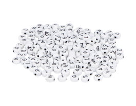 Innspiro 1200 Perles en Plastique Rondes avec Numéros Blanc et Noir 7mm
