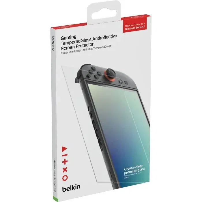 Belkin Protection d'écran Antireflet en Verre Trempé TemperedGlass pour Nintendo Switch 2 - Anti-rayures et Haute Clarté d'Image