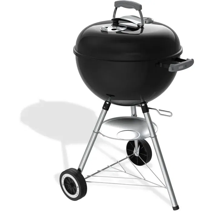 Weber Original Kettle - Barbecue à charbon Ø 47 cm, acier émaillé, thermomètre intégré, clapet d'aération, 6 couverts, noir