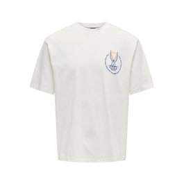 T-shirt à manches courtes homme Only & Sons Onslooney Rlx Cloud Dancer Blanc