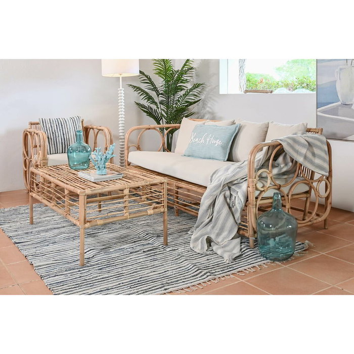 Canapé Home ESPRIT Blanc Naturel 192 x 72 x 75 cm Canapé Home ESPRIT Blanc Naturel 192 x 72 x 75 cm