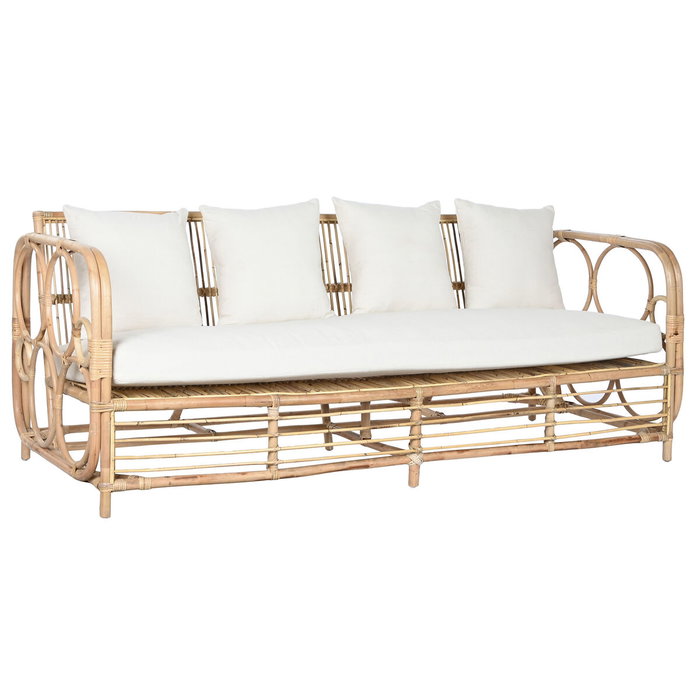 Canapé Home ESPRIT Blanc Naturel 192 x 72 x 75 cm Canapé Home ESPRIT Blanc Naturel 192 x 72 x 75 cm