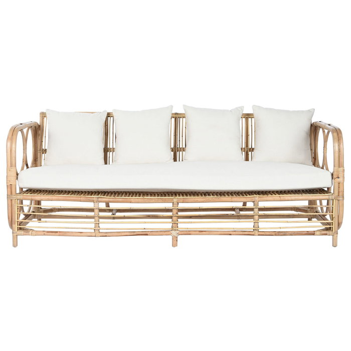 Canapé Home ESPRIT Blanc Naturel 192 x 72 x 75 cm Canapé Home ESPRIT Blanc Naturel 192 x 72 x 75 cm