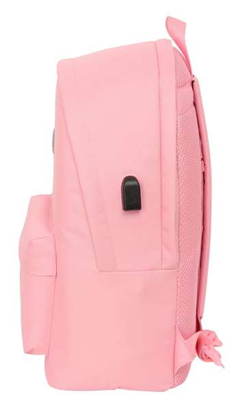 Safta Mochila double pour ordinateur portable 15,6" avec chargeur USB "El Pulpo", couleur rose, 31 x 44 x 18 cm