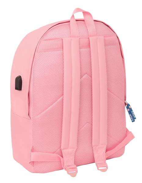 Safta Mochila double pour ordinateur portable 15,6" avec chargeur USB "El Pulpo", couleur rose, 31 x 44 x 18 cm