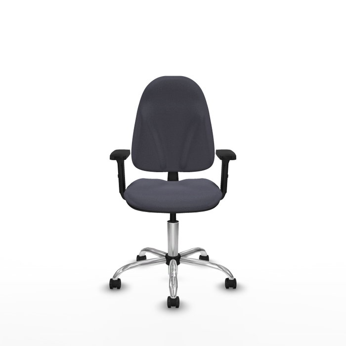 PIQUERAS Y CRESPO Chaise de bureau Algarra, tissu gris foncé, base chromée