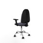 PIQUERAS Y CRESPO Chaise de bureau Algarra, tissu gris foncé, base chromée