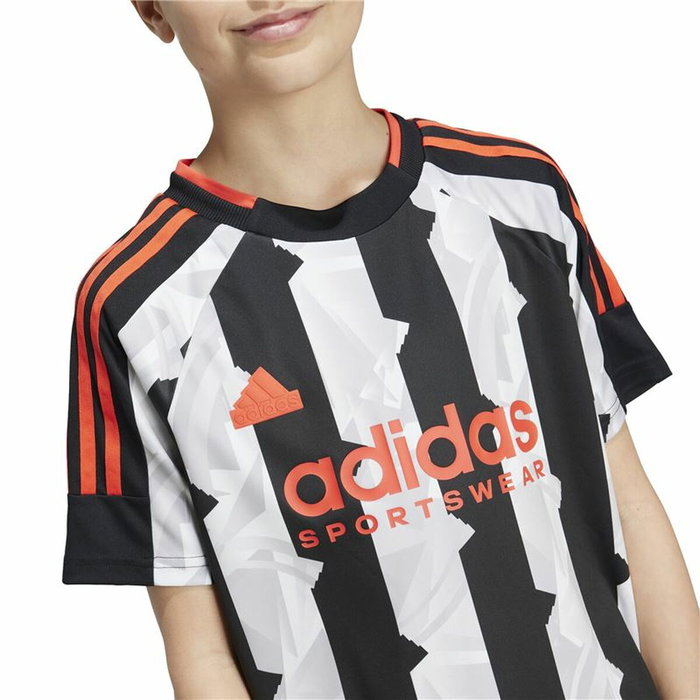 T-shirt à manches courtes enfant Adidas Tiro Blanc Noir