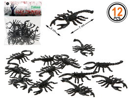 Pack de 12 Scorpions Noirs pour Décorations Effrayantes de Fête Halloween