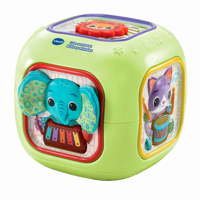 V-Tech Cubo Sorpresa - Cube musical éducatif avec animaux, mélodies et effets lumineux - Modèle 80-574122 pour bébés dès 6 mois V-Tech Cubo Sorpresa - Cube musical éducatif avec animaux, mélodies et effets lumineux - Modèle 80-574122 pour bébés dès 6 mois