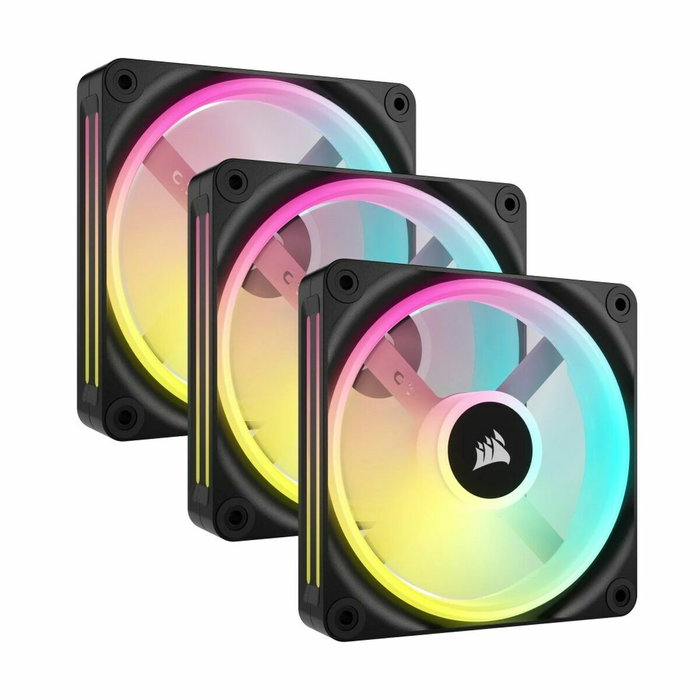 Corsair iCUE LINK QX120 RGB Kit de 3 ventilateurs 120 mm Noir Corsair iCUE LINK QX120 RGB Kit de 3 ventilateurs 120 mm Noir