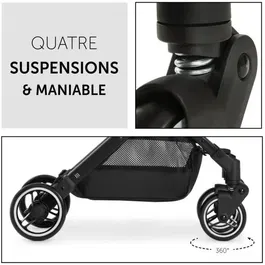 Hauck Poussette compacte 4 roues Travel N Care avec pliage à une main et pare-soleil UPF 50+, dossier inclinable et guidon réglable - Bleu