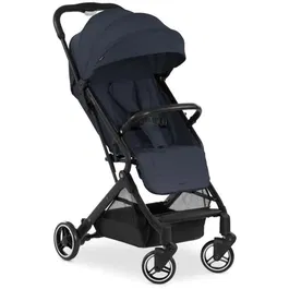 Hauck Poussette compacte 4 roues Travel N Care avec pliage à une main et pare-soleil UPF 50+, dossier inclinable et guidon réglable - Bleu
