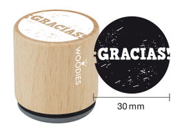 Woodies Sello de madera y caucho Gracias 33x30mm