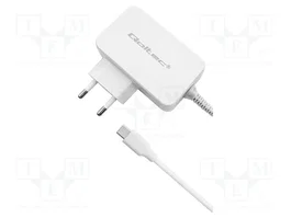 QOLTEC Chargeur USB 65W Blanc USB C pour Notebooks