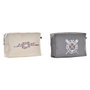 Trousse de toilette DKD Home Decor Blanc Gris (2 Unités)