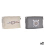 Trousse de toilette DKD Home Decor Blanc Gris (2 Unités)